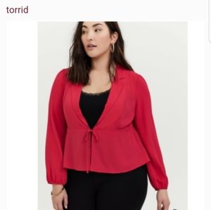 Torrid Pink Peplum Crop Jacket